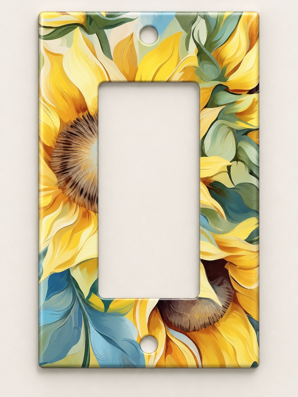 Handmade Sunflower Floral Decorator Wall Plate Cover